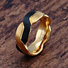 Gold Stacking Rings Wedding, Infinity Knot Ring, Infinity Knot, Black Wedding Band, Tungsten Mens Rings, Men's Wedding Ring, Wedding Goals, Tungsten Ring