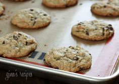 chocolate chip cookies on a baking sheet ready to go into the oven or bake