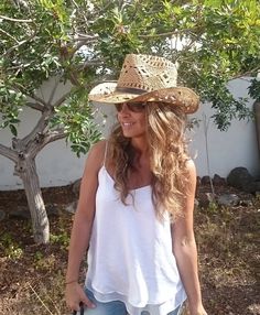 Sarah Jessica Parker hat summer cowboy hat beach straw hat | Etsy Cowboy Hats For Women, Bohemian Hats, Hats Beach, Bohemian Cowgirl, Women Fedora, Womens Straw Hats, Womens Hats, Beach Hats, Straw Cowboy Hat