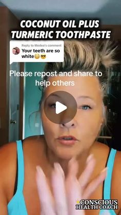 ☀️Conscious Health Coach on Instagram: "This is a great hack on how to whiten your teeth and keep your dental health perfect. I do something very similar every morning I oil pull and then brush with the oil! 
.
.
Looking to detox and heal? 💪🌿 DM me the word "detox" to get started!"