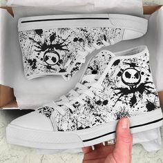 Jack Skellington Pattern High Top Shoes The Nightmare Before Christmas Halloween Decor Stickers  Jack Skellington Birthday  Halloween Gift Lightweight construction with breathable mesh fabric provides a comfortable and flawless fit. Nightmare Before Christmas Halloween Decor, Jack Skellington Birthday, Nightmare Before Christmas Shoes, The Nightmare Before Christmas Halloween, Halloween Shoes, Nightmare Before Christmas Halloween, Decor Stickers, Custom Fans, Halloween Jack