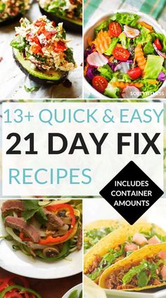 quick and easy 21 day fixes to help you get ready for the next meal