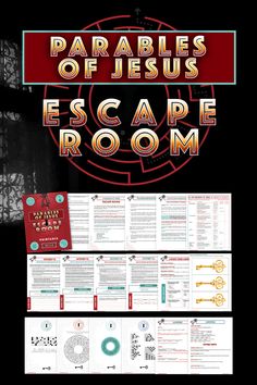 Parables of Christ Escape Room Jesus Parables, Escape Room Printable, Room For Kids, Escape Room For Kids, Parables Of Jesus, Bible Mapping