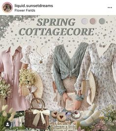 Spring Cottage Core Outfits, Blue Cottagecore Outfit, Flowercore Outfit, Cottagecore Lookbook, Soft Cottagecore, Spring Cottagecore, Knit Skirt Set, Romantic Cottagecore, Cottagecore Outfit