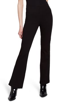 Free shipping and returns on Lyssé High Waist Bootcut Pants at Nordstrom.com. Made from comfy stretch denim, these high-waisted pants are designed with leg-elongating flared legs. Black Stretch Straight Leg Flare Jeans, Black Stretch Flare Jeans With Straight Leg, Stretch Cotton Flare Jeans, Trendy Stretch Pants With Five Pockets, Chic Flare Jeans With Pockets, Full Length Flare Jeans With Five Pockets For Work, Full Length Flare Jeans For Work, Mid-rise Elastane Pants With Five Pockets, High Rise Stretch Flares For Fall