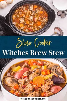 slow cooker witches brew stew with text overlay