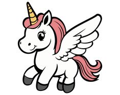 an image of a cartoon unicorn with wings