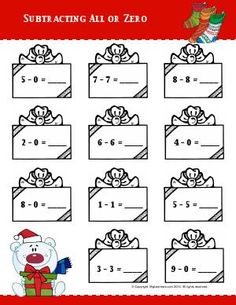 addition worksheet for christmas and new year's holidays with santa hat on top