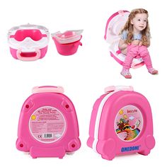 Best and quick solution for your baby when he or she wants to uses potty while traveling or outdoor. Easy to carry and clean at any time or any place. The size is only suitable for babies under 2 years old. Portable Potty, Baby Pink Color, Baby Pink Colour, He Or She, When He, Baby Pink, Pink Color, Train