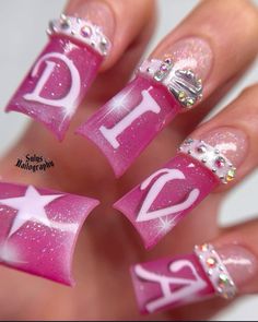 Cardi B Duck Nails, Duck Nails Y2k, Y2k Duck Nails, Nails Y2k, Drip Nails, Y2k Nails, Long Square Acrylic Nails, Instagram Nails