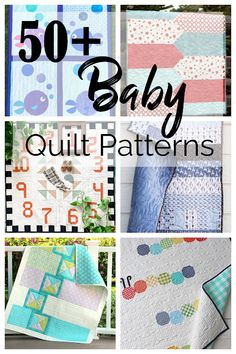 quilt patterns for baby quilts with text overlay that reads 50 + baby quilt patterns