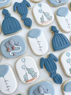 Baby boy cookies, elephant cookies, boy baby shower, blues Baby Boy Sugar Cookies, Boy Baby Shower Cookies, Baby Shower Gift Favors, Baby Shower Oso, Lion Baby Shower, Vintage Oven, Elephant Baby Boy