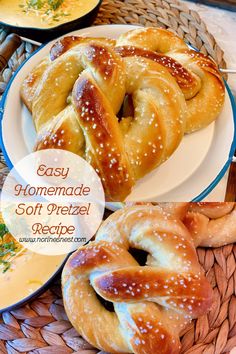 homemade soft pretzel recipe on a plate