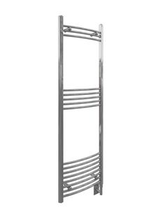 a chrome towel rack on a white background