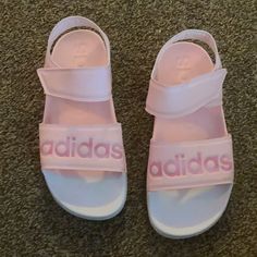 Worn Once, Almost Brand New.. I Have 2 Pairs And They Are So Comfortable I Wear Them For Days At The Park W The Kids, Amusement Parks, The Zoo Mom’s You Want A Pair Of These!!! Adjustable White Sport Sandals For Spring, White Adjustable Sport Sandals For Spring, Pink Slide Sport Sandals For Spring, Pink Adjustable Sport Sandals For Spring, Adidas Synthetic Sport Sandals For Spring, Adidas Sporty Sport Sandals For Spring, Adidas Slide Sandals For Summer, Adidas Non-slip Sport Sandals For Beach, Adidas Summer Slide Sandals