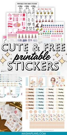 the cute and free printable stickers are perfect for kids to use on their planner