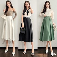 Elegant High-Waisted Midi Skirt High Waist Solid Color Skirt For Day Out, Trendy Solid Color Skirt For Work, Trendy Midi Skirt For Work, Long Skirt For Office Wear In Spring, Office Wear Summer Pencil Skirt, Long Skirt For Office In Spring, Long Skirt For Spring Office Wear, Trendy Long Skirt In Solid Color, Office Lady Pencil Skirt For Summer