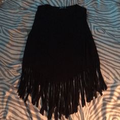 Brand New Never Worn Black Tank Great For A Night Out Dancing! Black Fringe Top For Night Out, Sleeveless Black Top With Fringe, Black Fringe, Black Tank, Wearing Black, Dancing, Night Out, Womens Tops, Festival