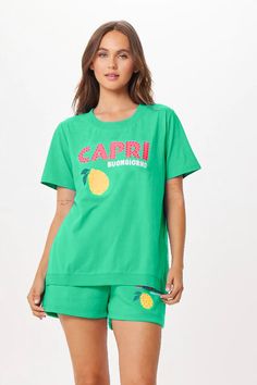 Surf Green Capri Jet Setter T-Shirt – VintageHavana.com Summer Crew Neck Athleisure Sweatshirt, Summer Athleisure Sweatshirt With Crew Neck, Short Sleeve Athleisure Sweatshirt For Lounging, Summer Athleisure Crew Neck Sweatshirt, Short Sleeve Athleisure Sweatshirt For Loungewear, Short Sleeve Sweatshirt For Loungewear, Casual Green Tops For Leisure, Green Cotton Crew Top, Casual Green Cotton Sweatshirt