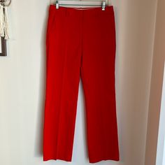 J. Crew Women’s Addison City Fit Bright Red Straight Leg Pant Size 4r Nwt! One Very Small Mark On Front Of Pants. Once Tags Are Removed And These Can Be Washed I Believe That Small Stain Will Come Out. Very Fun Colorful Bright Pants To Wear To Work Or Out! #Holidays Red Stretch Pants For Office, Red Fitted Straight Pantsuit, Red Pantsuit With Trousers For Formal Occasions, Red Office Pants For Spring, Red Summer Office Pants, Red Straight Pantsuit For Spring, Red Summer Workwear Pantsuit, Red Workwear Pantsuit With Pockets, Red Pantsuit With Pockets For Work