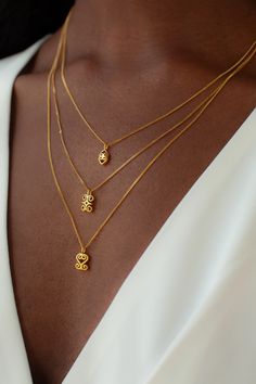 THE ASASE YE Duru Adinkra Necklace I West African Gold Jewelry, Adinkra Jewelry, Rams Horns, African Gold, Africa Necklace, Afro Punk Fashion, Adinkra Symbols, Queen Jewelry, Women's Necklace