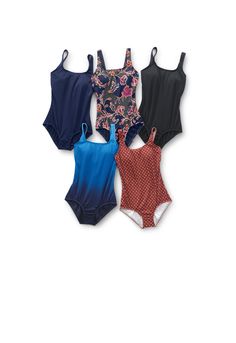 women's scoop neck one-piece swimsuit Shelf Bra