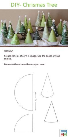 paper christmas trees are arranged on top of each other, with the text diy christmas tree