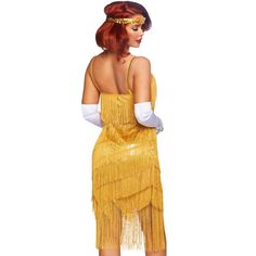 It's the Roaring 20'sm you've got your shimmery fringe dress on, and you're ready to party! With this cute costume you'll look like a dazzling flapper from the 1920's! This costume is perfect for New Year's Eve, decades parties, and even Halloween! All eyes will be on you as you shimmy the night away! Gold Flapper Costume, Daisy Costume, Flapper Costume Halloween, Flapper Halloween, Gold Flapper, Fringe Flapper Dress, Flapper Costume, Retro Costume, Midi Shift Dress