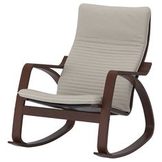 the rocking chair is made from wood and fabric