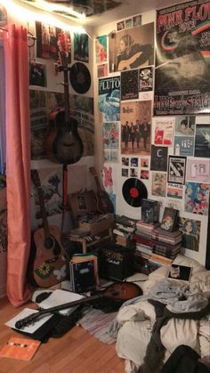 a room filled with lots of music memorabilia