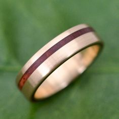 Yellow Gold Equinox Guapinol Wood Ring, 14k Recycled Yellow Gold - Naturaleza Organic Jewelry & Wood Rings Wooden Rings Engagement, Wooden Wedding Ring, Wood Wedding Ring, Organic Jewelry, Yellow Gold Wedding Ring