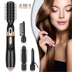 4 In1 Multifunction Electric Hair Dryer Blow Dryer Hair Curling Straightener Iron Rotating Brush Hair Blow Dryer Brush, Blow Dryer Hair, Rotating Hair Dryer, Hair Dryer Styler, Hair Blow Dryer, Dryer Brush, Blow Dry Brush, Blow Dry Hair, Electric Brush