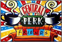 the central perk logo is shown in this painting