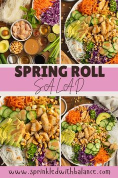 the spring roll salad is ready to be eaten