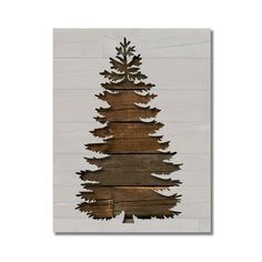 a wooden sign with a pine tree on it