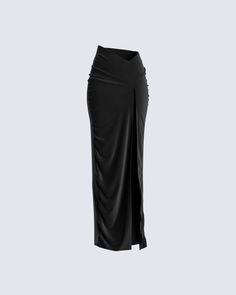 Long Cute Skirts, Finesse Clothing, Long Black Skirts, Skirts Cargo, High Split Skirt, Black Velvet Mini Skirt, Velvet Skirts, Cute Black Skirt, Black Long Skirt