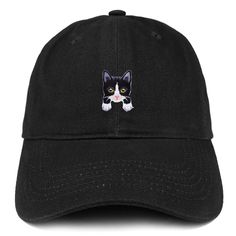 Stitchfy Tuxedo Cat Kitten Patch Low Profile Soft Cotton Baseball Cap 100% Brushed Cotton Twill High Quality Cap Low Profile, Unstructured Cap 6 Panels with 6 Embroidered Ventilation Eyelets Self-fabric Adjustable Slide Closure with Buckle One Size Fits Most Shipping - Shipment leaves warehouse in 1 Business Day. - Free Shipping to Domestic Destinations (US). Returns/Exchanges - Items must be returned within 30 days of purchase for refund or exchange to different item, or penalties might occur. Trendy Cat Design Hats With One Size Fits Most, Trendy Cat Design Hat One Size Fits Most, Trendy Cat Design Hat (one Size Fits Most), Trendy Cat Design Hat One Size, Adjustable Black Hat With Cat Design, Trendy Adjustable Hat With Cat Design, Trendy Adjustable Cat Design Hat, Casual Cat Design Hat, One Size Fits Most, Casual Cap With Cat Design