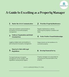 a guide to exceling as a property manager