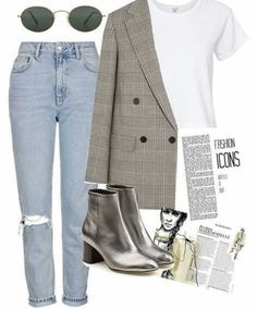 Rock Outfit, Professional Wardrobe, Rock On, Jeans White, Autumn Outfit, Inspiration Mode, Looks Vintage