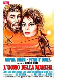 a movie poster for the film l'ommo della mancha starring actors