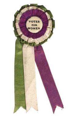 British Suffragette Rosette Ribbon (1908) Suffragette Fashion, Suffragette Jewellery, Rosette Ribbon, Suffragette Movement, Suffrage Movement, Feminism Art, Museum Of London, London Museums, Feminist Art