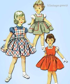 "Simplicity Pattern 4407 Toddler Girl's Jumper Dress and Blouse Pattern Dated 1953 Factory Folded and Unused Nice Condition Overall Size 3 (22\" Bust)" Dress And Blouse, Vintage Clothes Patterns, Vintage Toddler Dress, Toddler Patterns, Vintage Childrens Clothing, Vintage Girls Dresses, Girls Jumpers, Toddler Girl Style