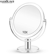 DOUBLE SIDED MAGNIFYING MIRROR – Fabuday mirror with 1x and 10x magnification, meets your makeup needs of details, makes it Table Top Vanity, Mirror Table Top, Flawless Makeup Look, Magnifying Makeup Mirror, Two Way Mirror, Mirror With Stand, Mirrors For Makeup, Mirror Words, Mirror Panel