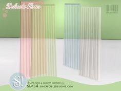 two different colored curtains in front of a green wall with the words, simple pleated panels