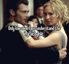 a man and woman hugging each other with the caption only karoline fans understand the