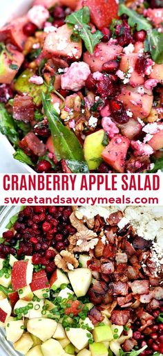 this cranberry apple salad is loaded with fresh fruit and nuts