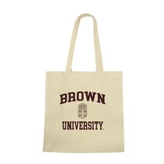 Brown University Bears Institutional Seal Tote BagCelebrate your school's spirit in style with our exquisite Institutional Tote Bags. Designed with meticulous attention to detail, the front proudly displays the impeccably printed logo of your esteemed college. Our Tote Bags are not only a fashion statement but also highly functional, making them ideal for carrying books, groceries, packing lunches, or fulfilling any other daily needs. Embrace your school pride with this essential accessory that Rectangular Brown Canvas Bag With Letter Print, College School Spirit Bags For Back To School, Back To School Spirit College Bags, Canvas Tote Bag For Students, Brown Canvas Bag For Back To School, Back To School Bags With School Spirit, Back To School Canvas Bags With Letter Print, Back To School Cotton Bags For Students, School Spirit Rectangular School Bag