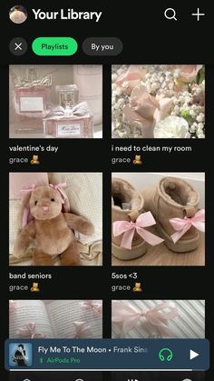 an iphone screen with pictures of stuffed animals and books on it, including a teddy bear