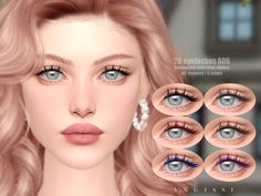 an animated image of a woman's eyes with different colored contacts and long lashes