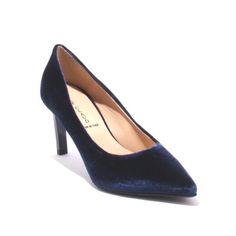 8117b Complete Your Elegant Ensemble With These Posh Pumps! Upper: Velour Inner: Leather Lining, Leather Insole Sole: Leather With Non-Slip Rubber Patch Stiletto Heels : 3 Inches High The Classic Silhouette Of These Pumps Are Made Elegant With A Sharply Pointed Toe Slip-On Construction Amazingly Comfortable, Stylish And Elegant Made In Italy Elegant Blue Heels For Fall, Classic Blue Heels Medium Width, Classic Blue Medium Width Heels, Classic Blue Closed Toe Court Shoes, Blue Round Toe Heels For Galas, Royal Shoes, Pointy Heels, Velvet Pumps, Rubber Patch